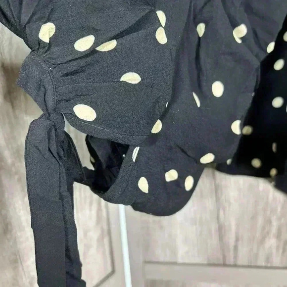 Lovers + Friends Top Sz S Off The Shoulder Polka Dot Bubble Balloon Sleeve - Picture 12 of 13